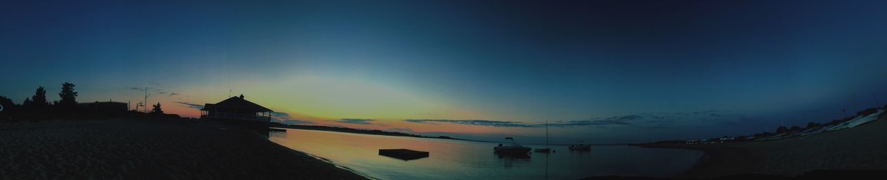 Panoramic view of sea against sky during sunset