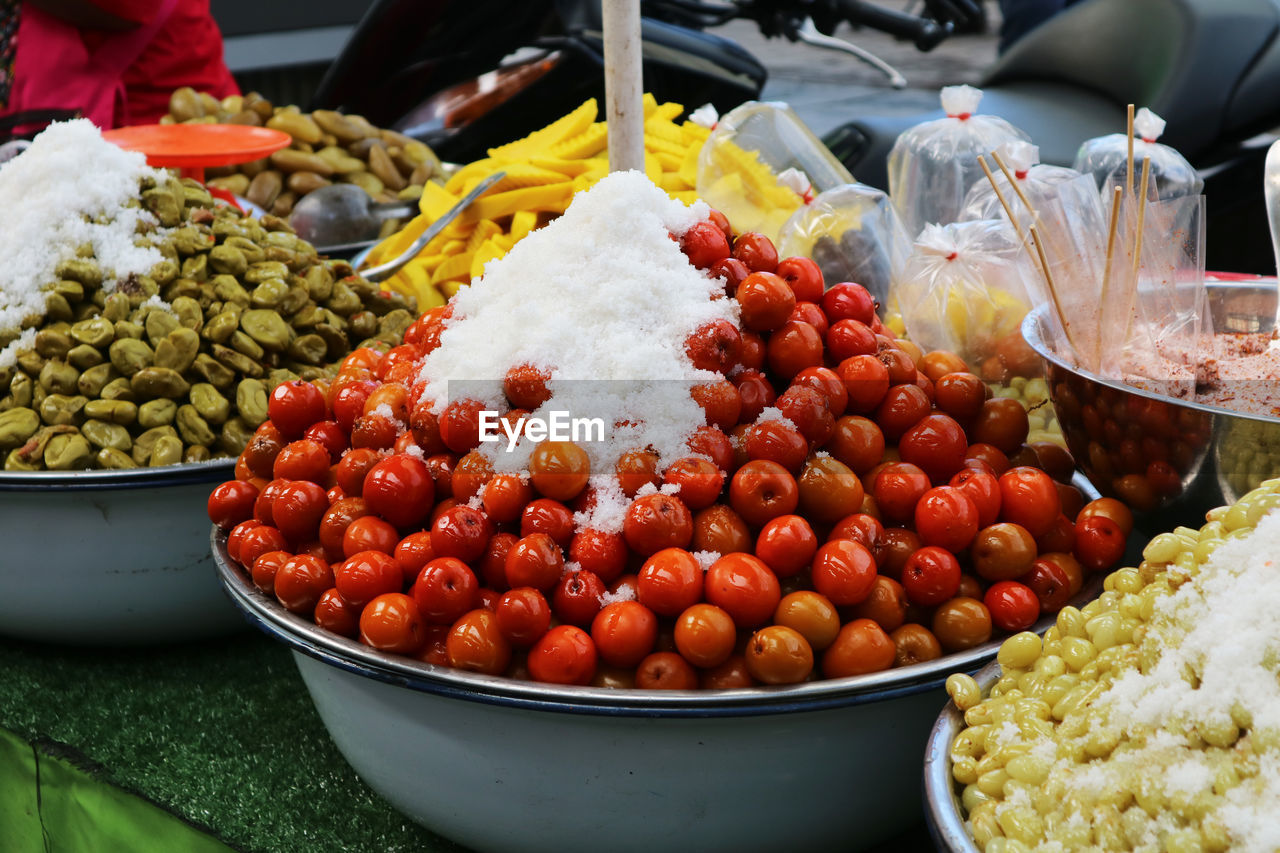 Fruits for sale at market stall
