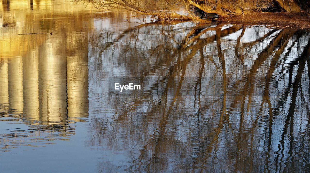 FULL FRAME SHOT OF LAKE WITH REFLECTION