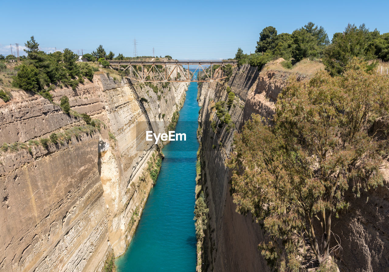 HIGH ANGLE VIEW OF CANAL AGAINST SKY