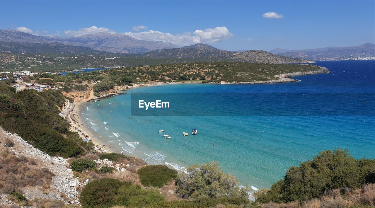 High angle view of beach against sky