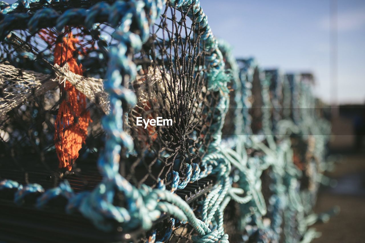 Close-up of fishing net