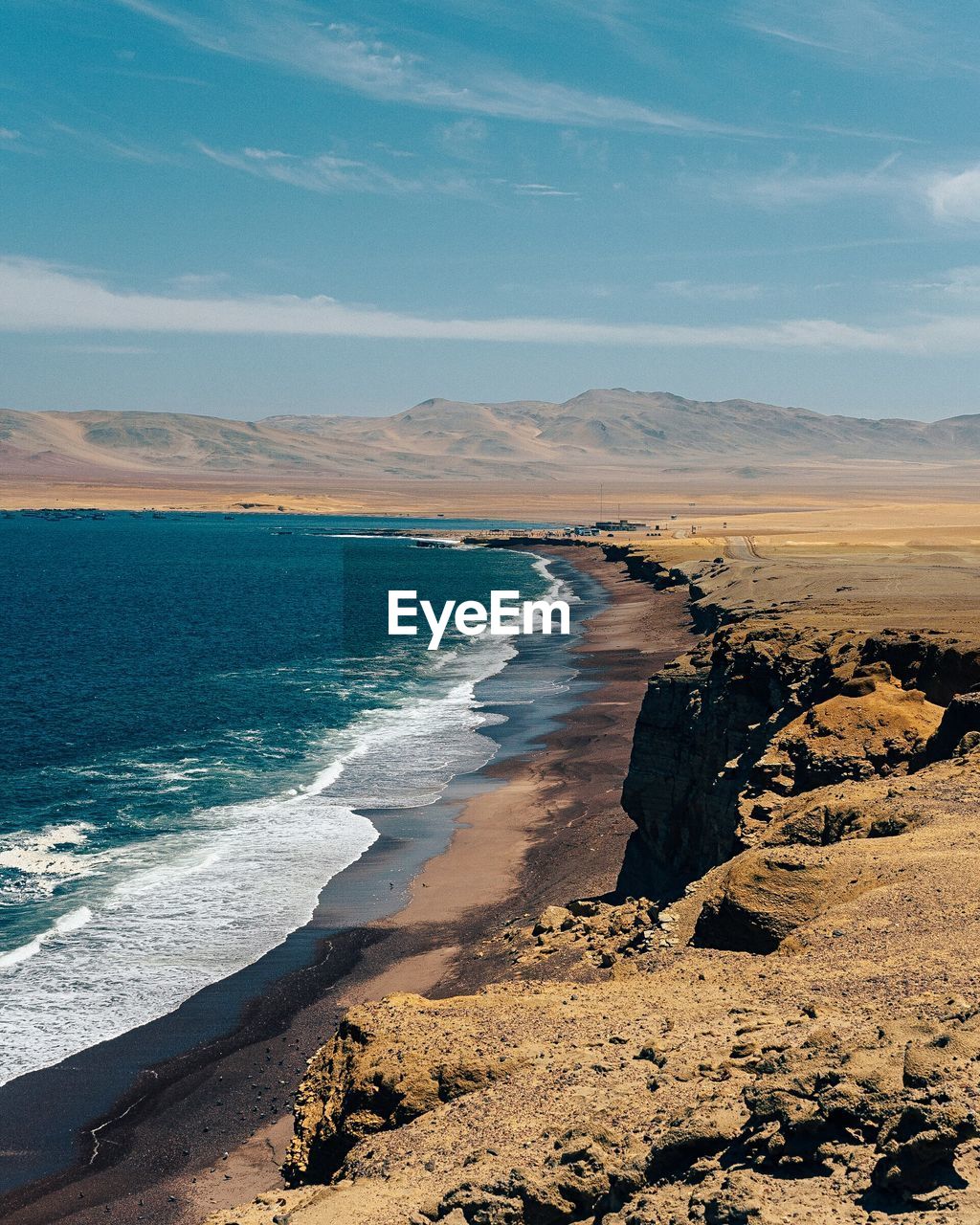 SCENIC VIEW OF SEA SHORE AGAINST SKY