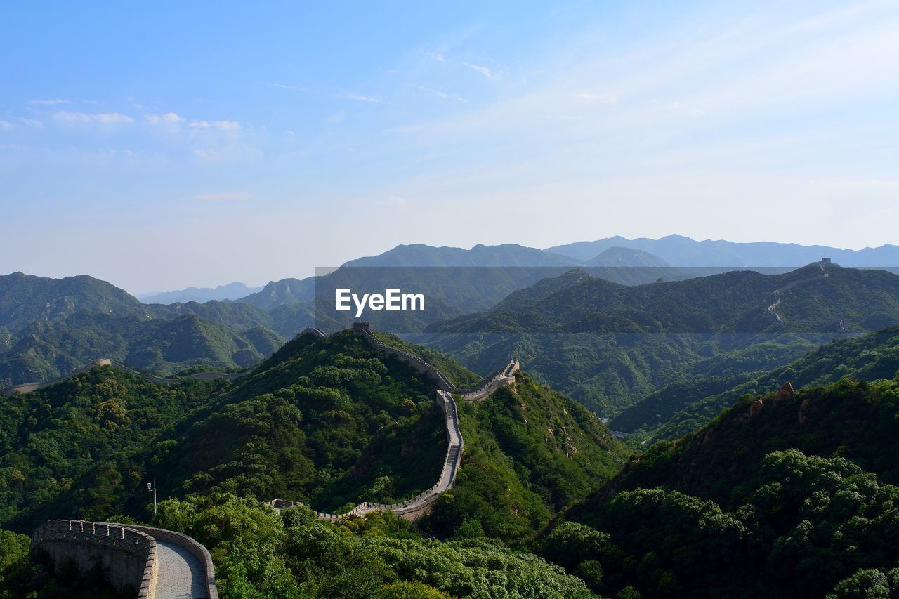 Scenic view of mountain range against sky