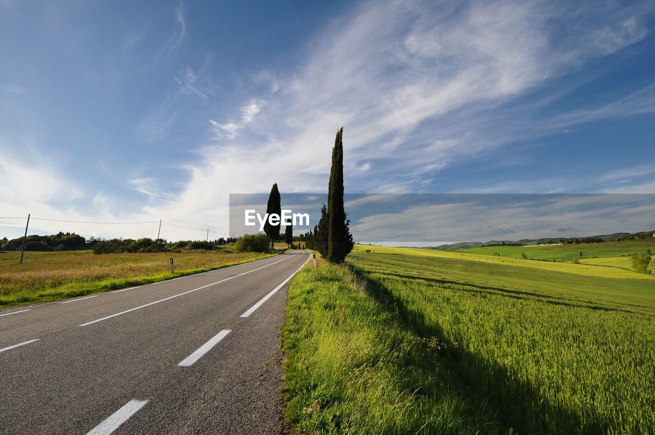 VIEW OF ROAD PASSING THROUGH FIELD