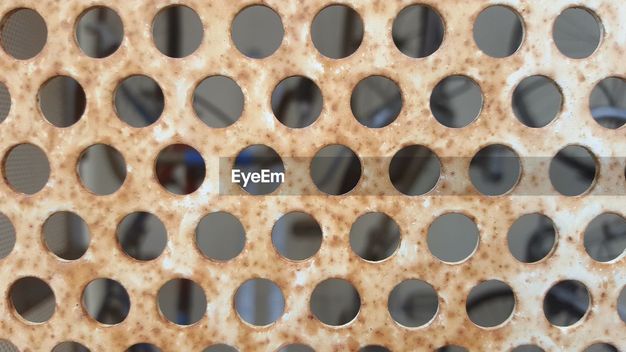 Full frame shot of patterned metal