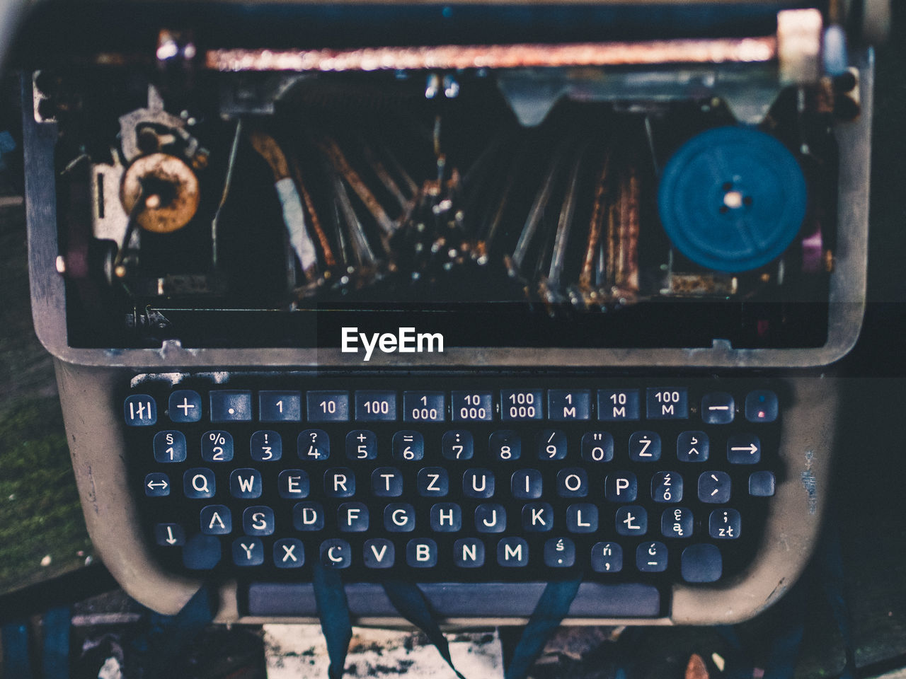 Directly above shot of typewriter