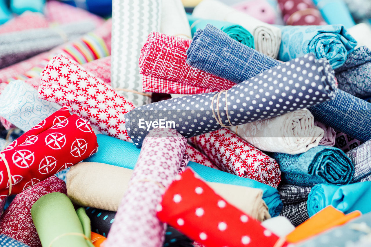 Full frame shot of multi colored textiles