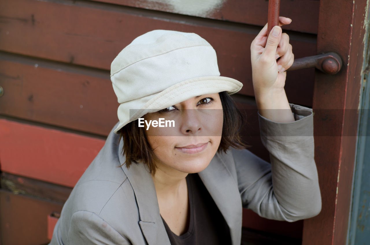 Portrait of woman wearing hat