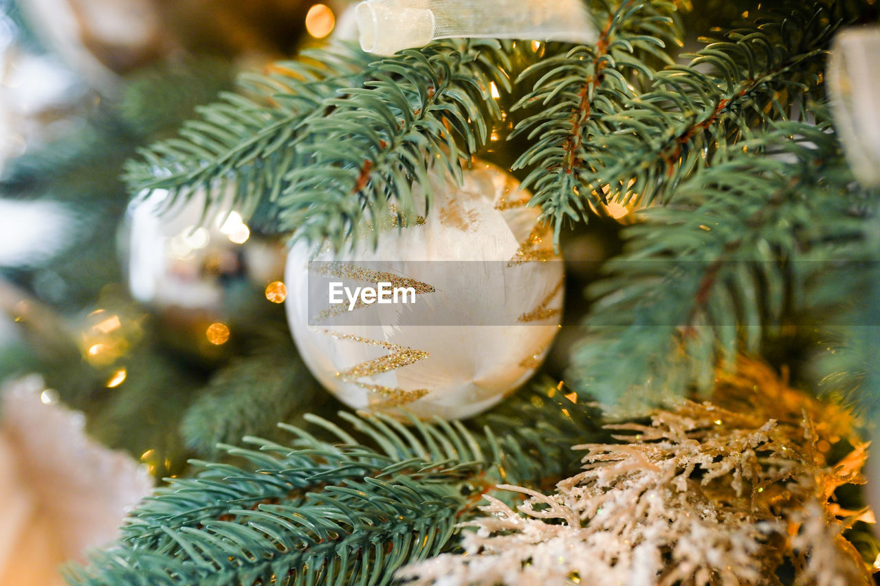 Close-up of christmas decoration on tree