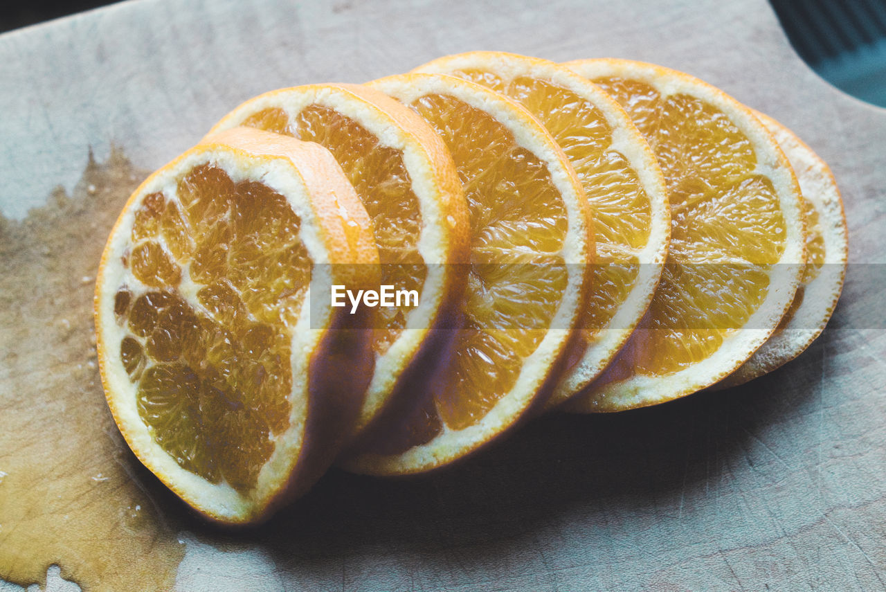 Close-up of slice of orange fruit