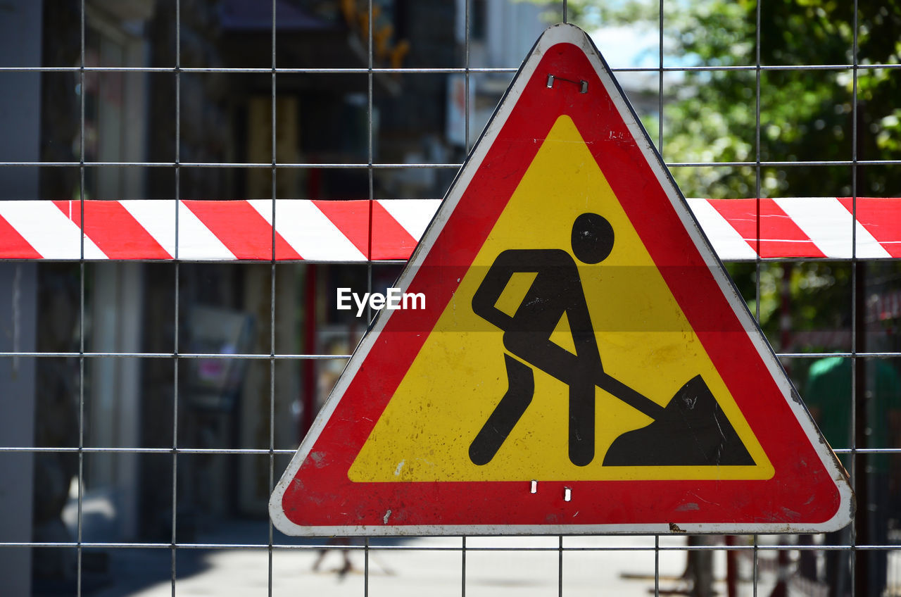 Close-up of road sign