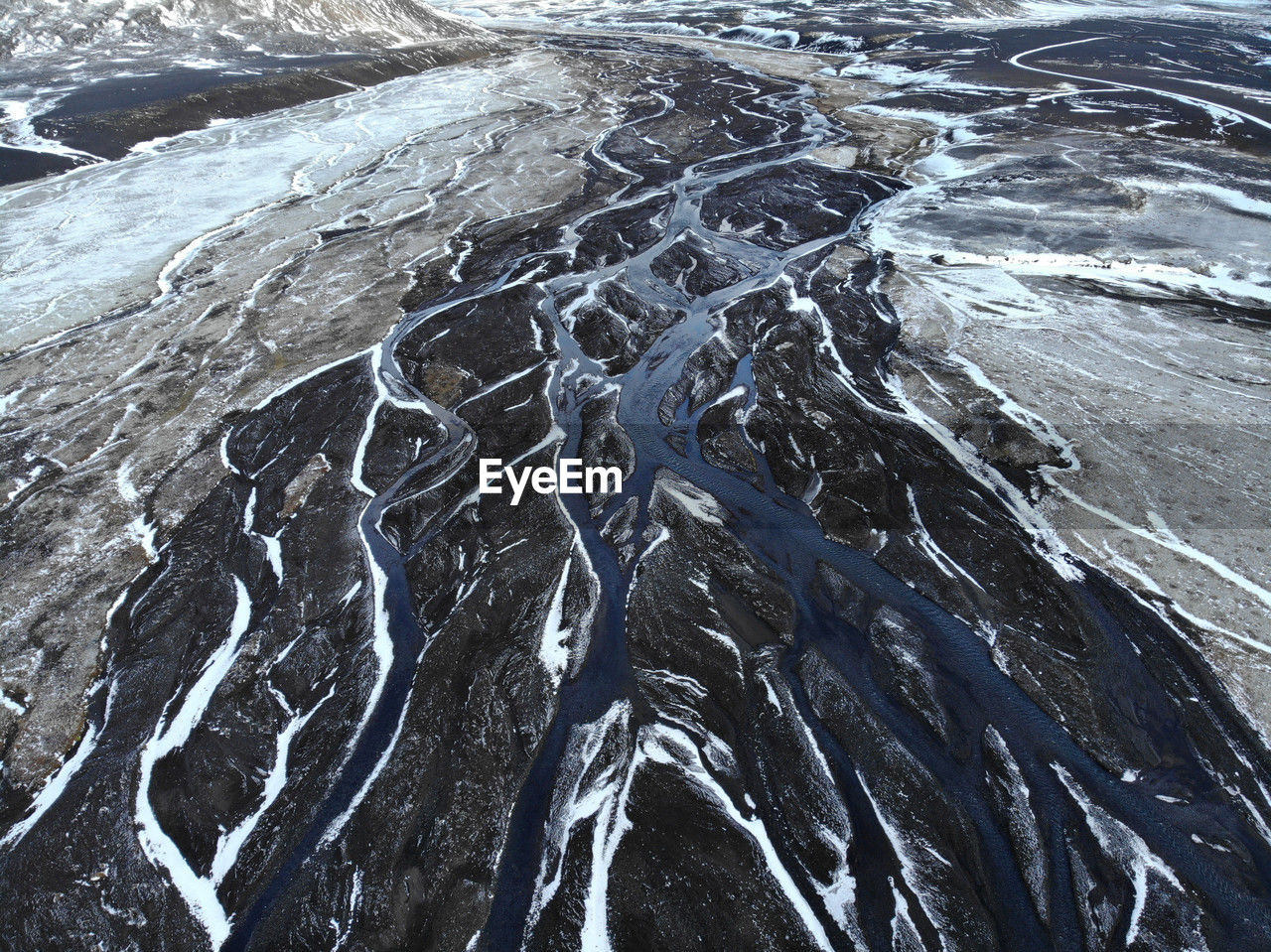 Icelandic landscape seen from the airplane