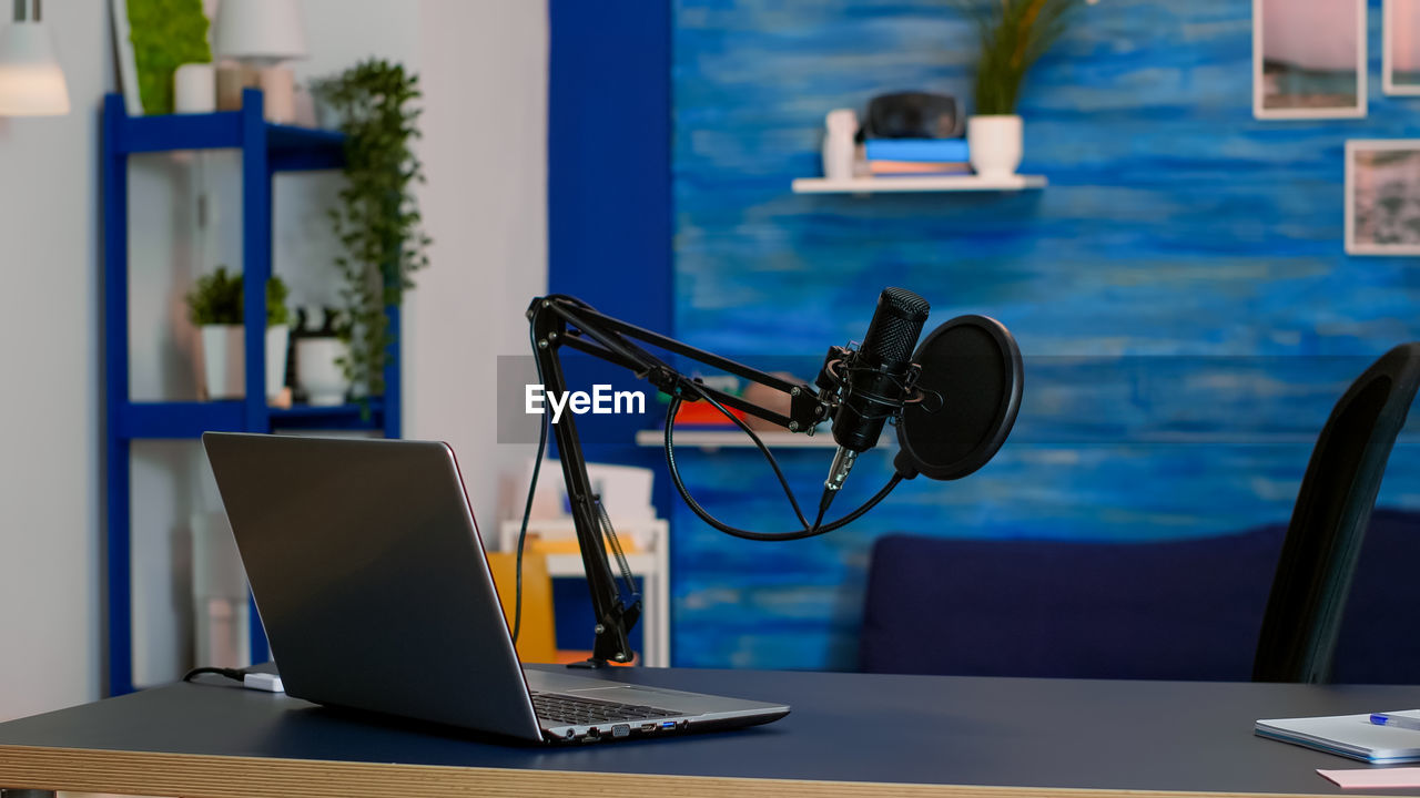 Close-up of laptop on table