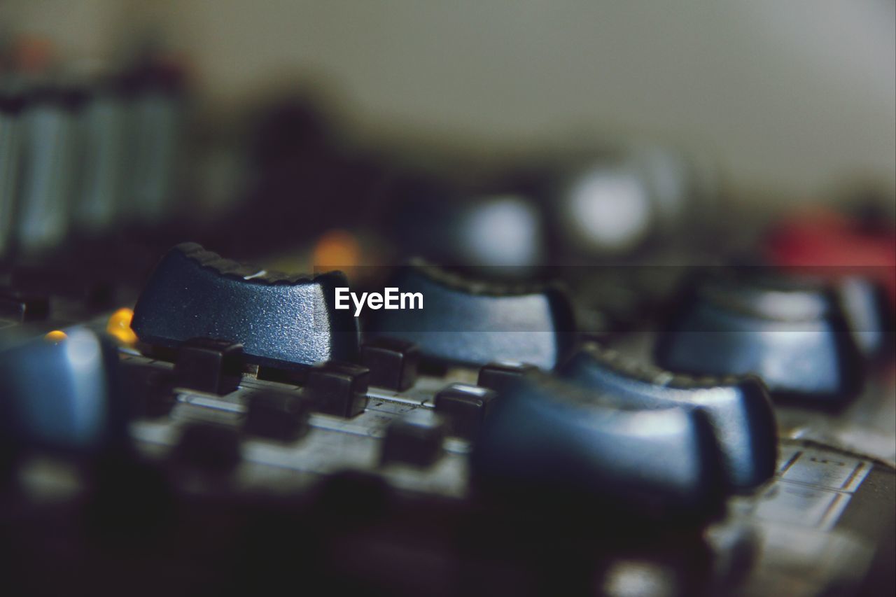 Close-up of sound mixer