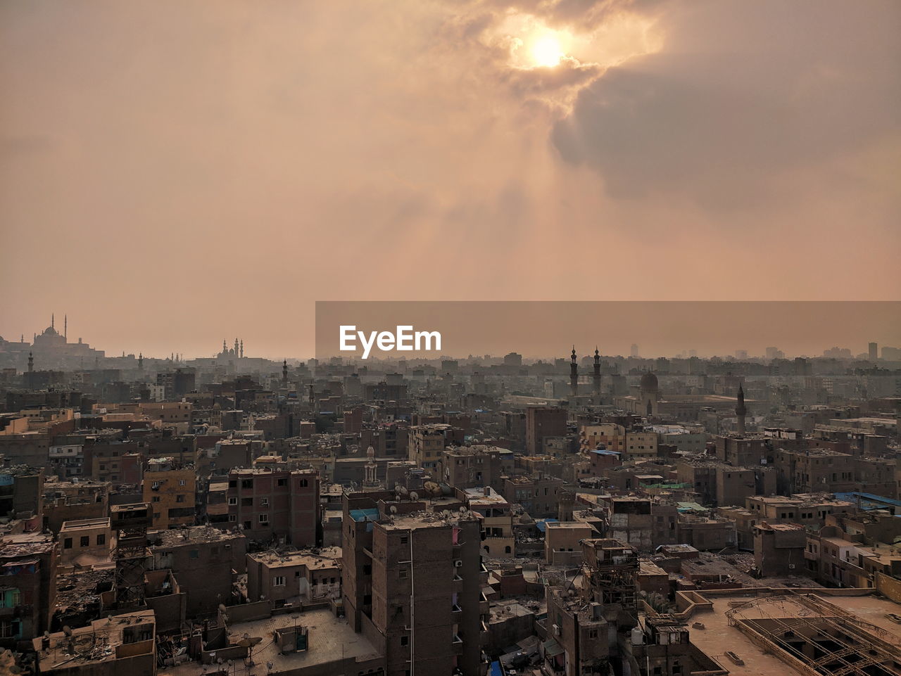 High angle view of buildings in cairo city