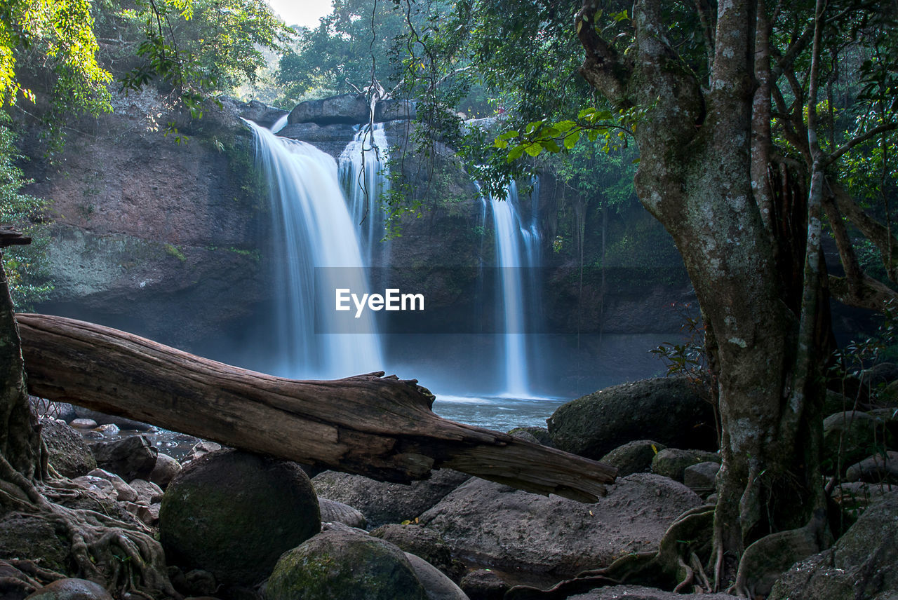 Scenic view of waterfall