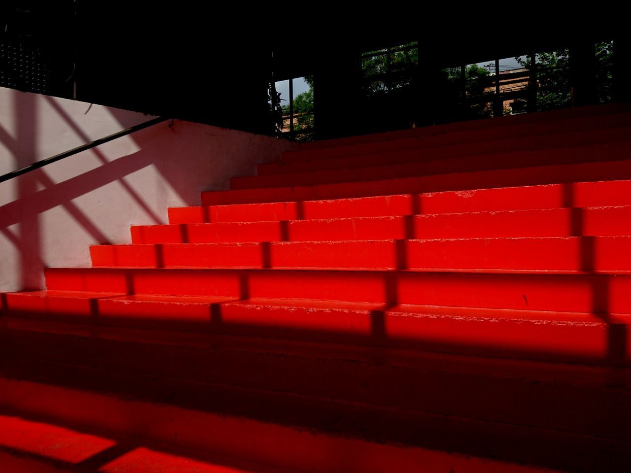 STAIRCASE IN RED ROOM
