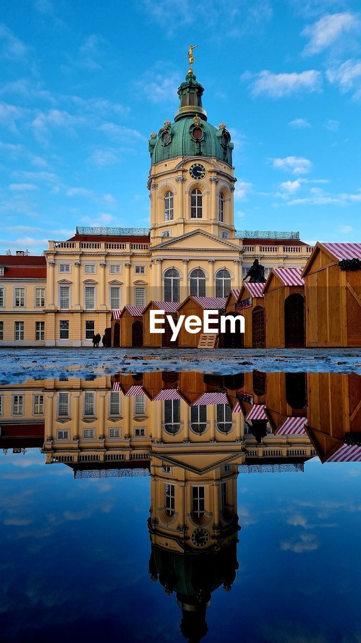 reflection of built structures in water