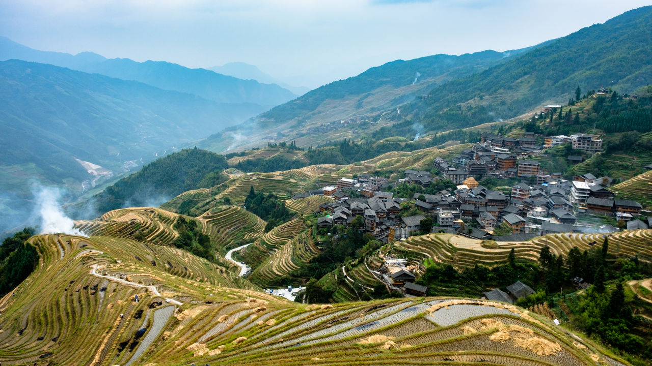 Scenic view of mountains against sky