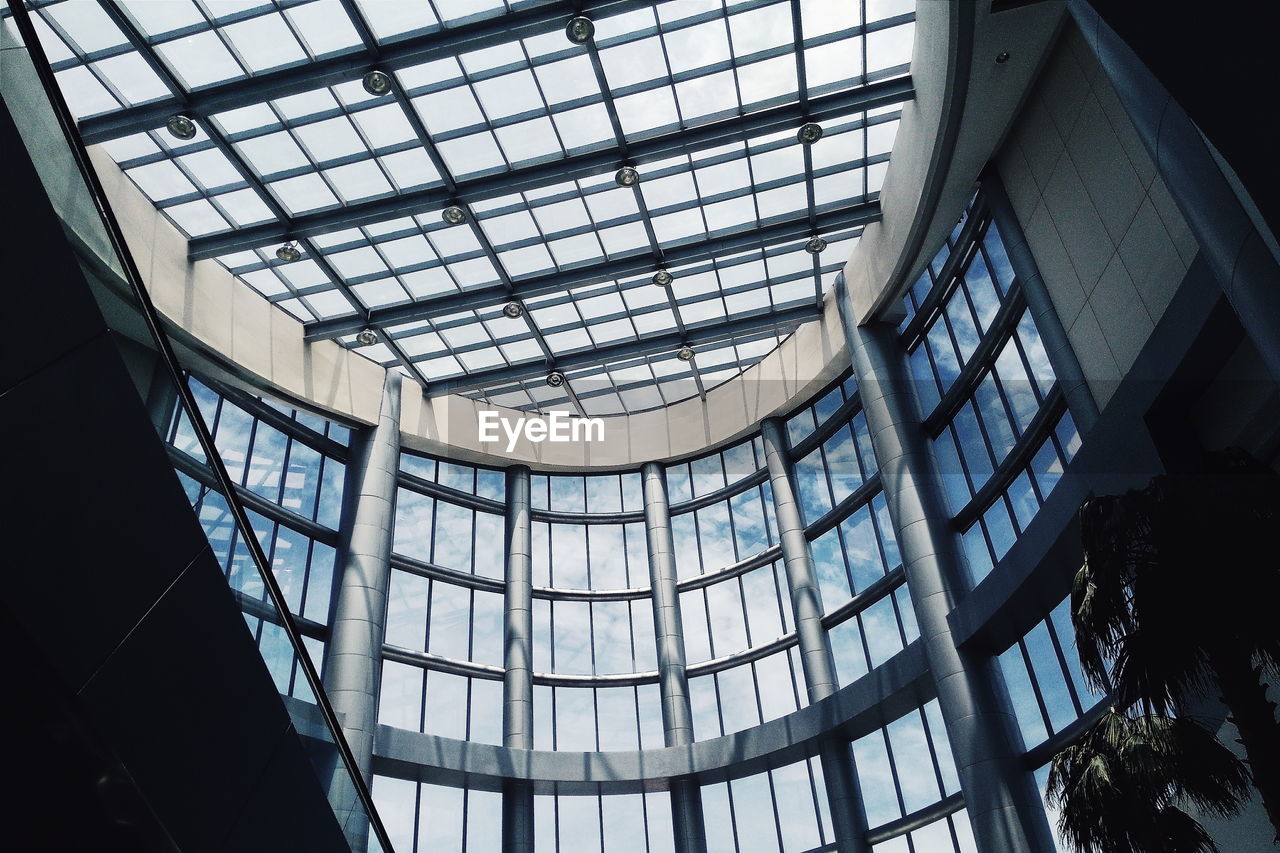 Low angle view of skylight