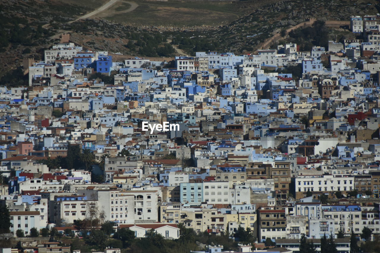 High angle view of townscape