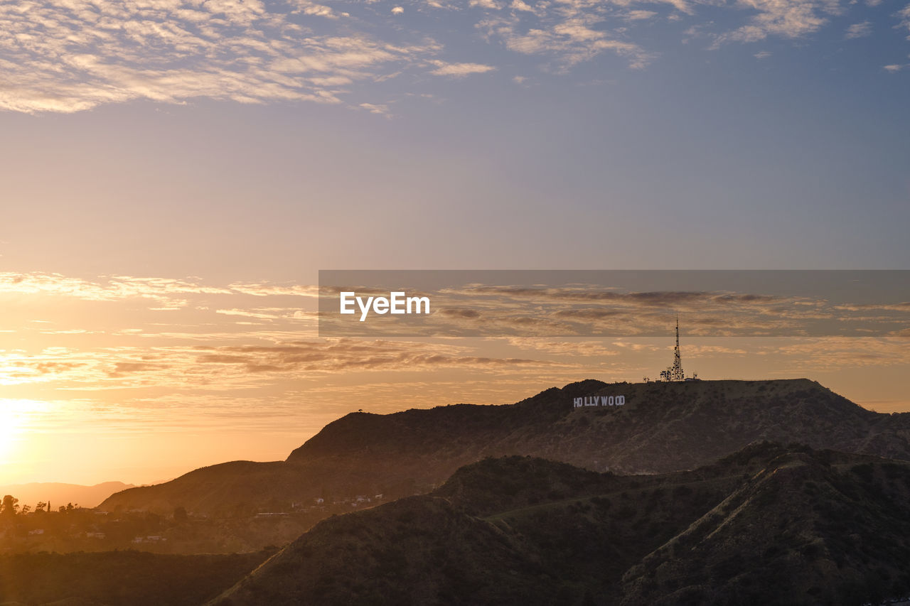 Hollywood sign. the great combination with the sunset and the great sky. 