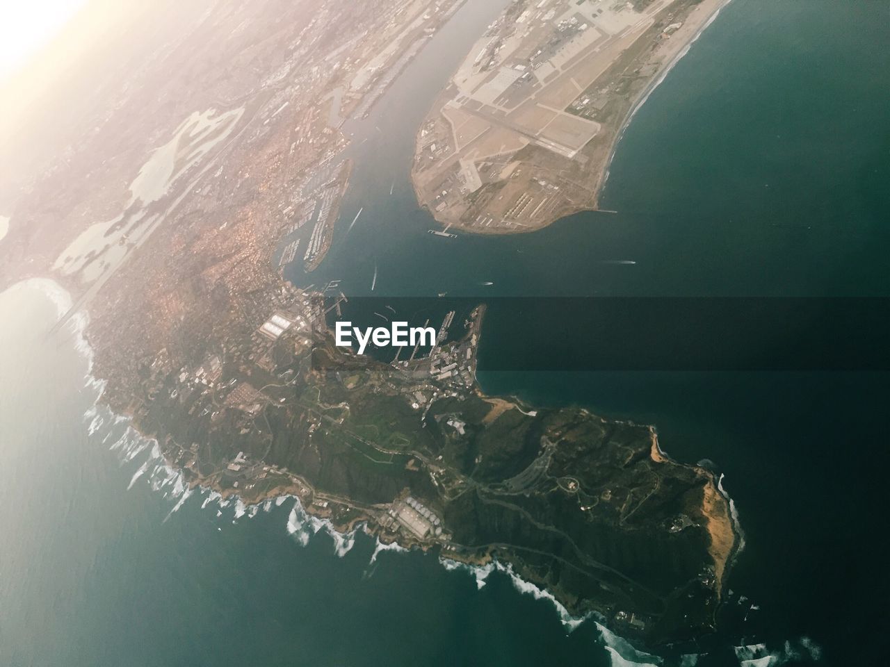 AERIAL VIEW OF SEA AND LANDSCAPE