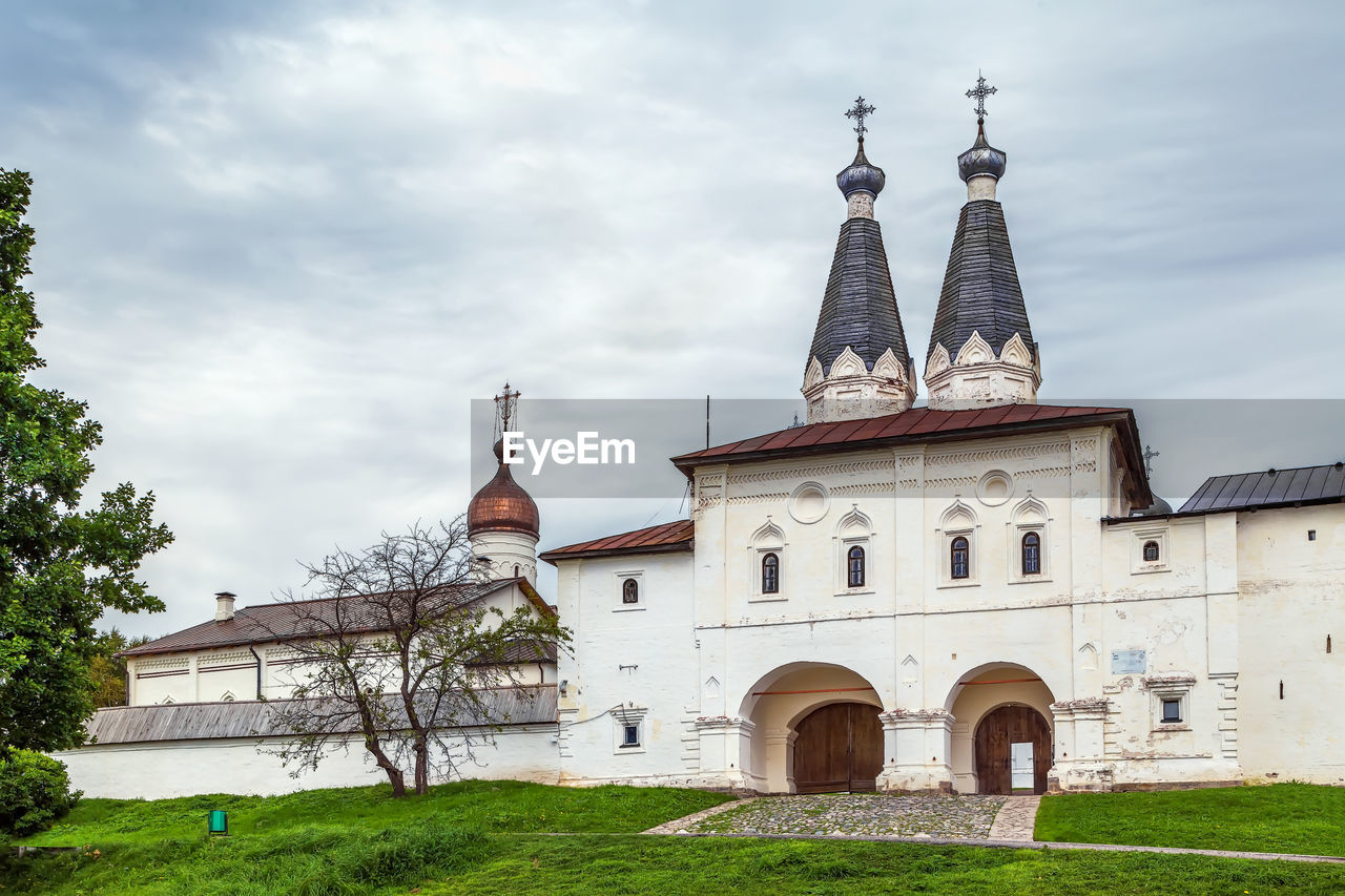 Holy gates with church in ferapontov monastery, russia