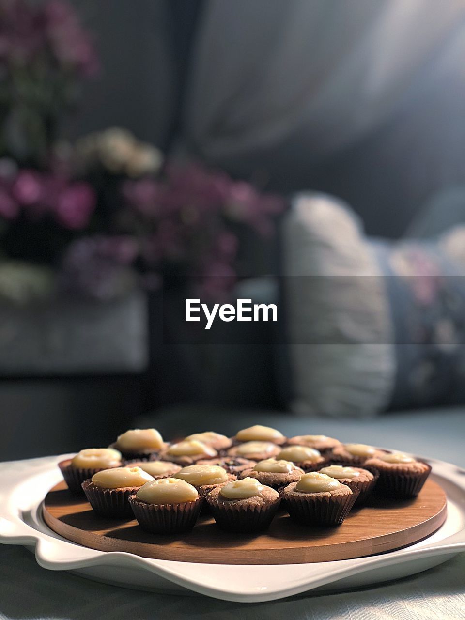 Close-up of cupcakes on table