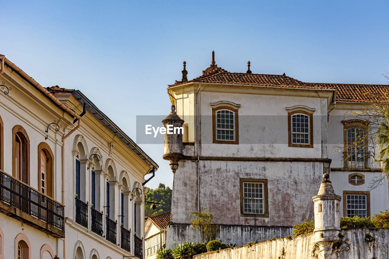 Typical colonial architecture from the time of the empire in the city of ouro preto in minas gerais