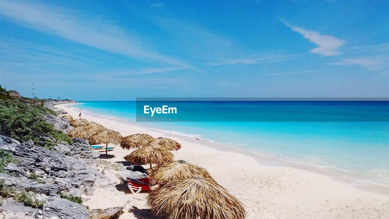 Scenic view of beach against sky