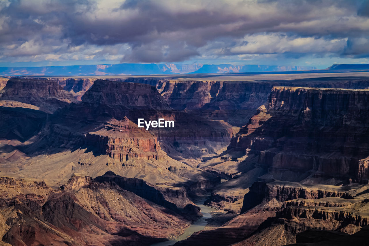 Aerial view of dramatic landscape