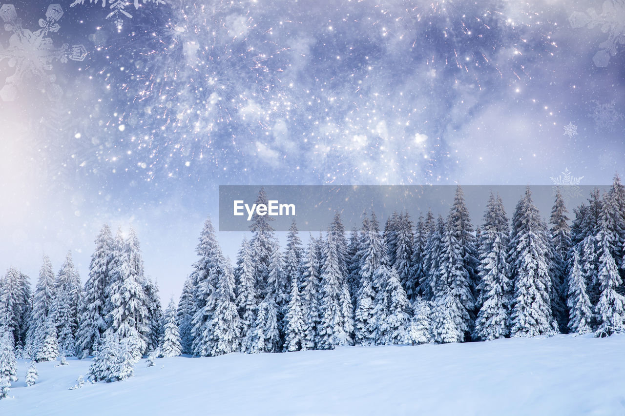 SCENIC VIEW OF SNOW COVERED LAND AGAINST SKY