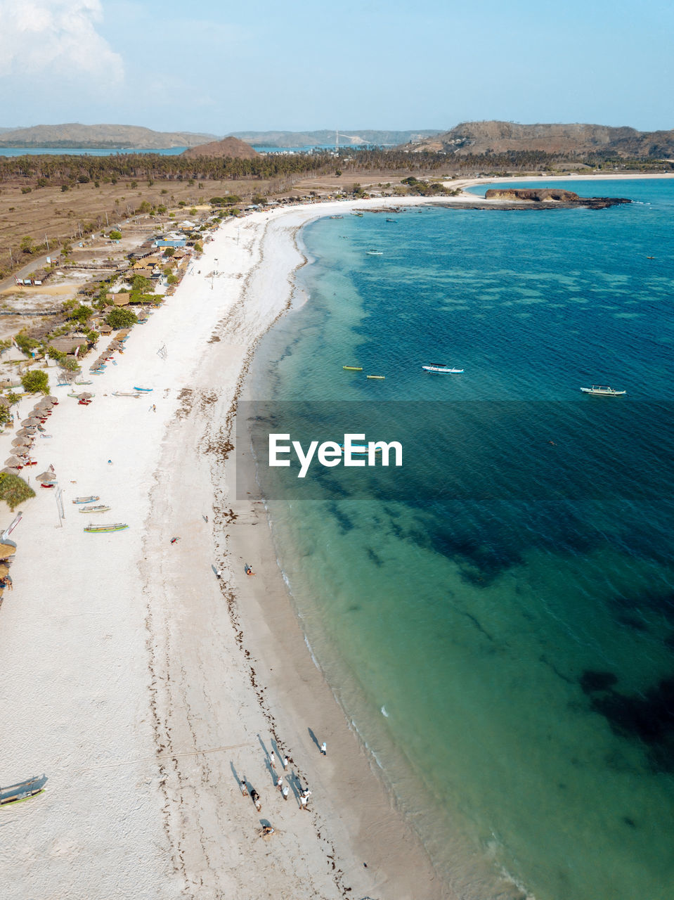 Aerial view of tanjung aan beach,lomobok,indonesia