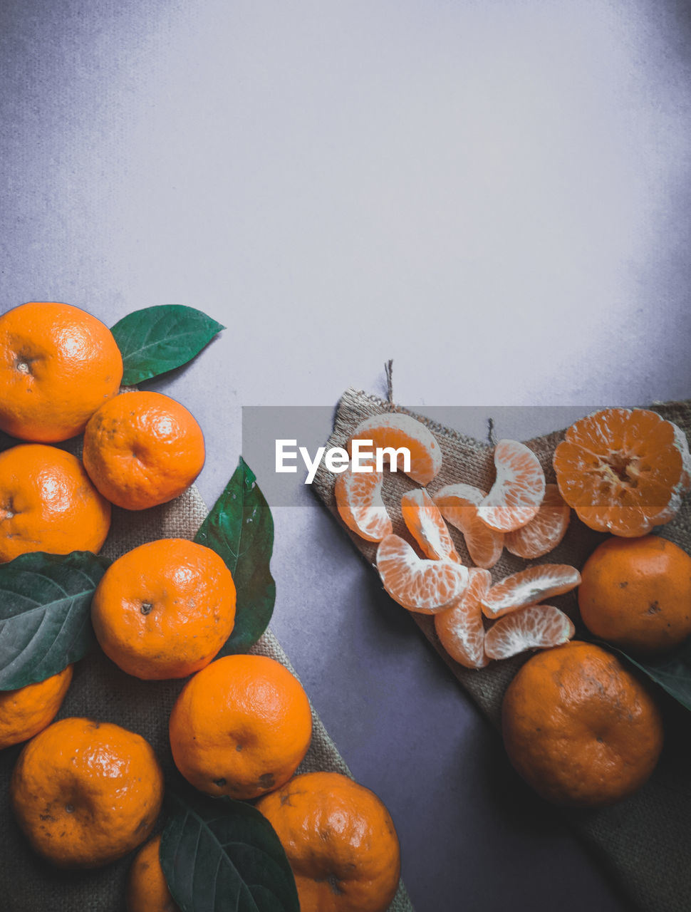 HIGH ANGLE VIEW OF FRUITS AND VEGETABLES ON TABLE