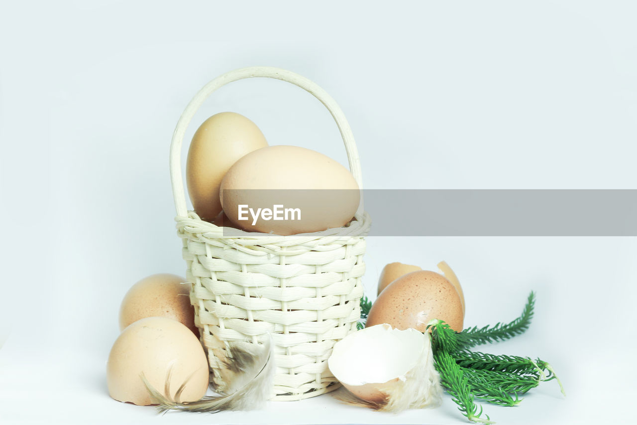 CLOSE-UP OF VEGETABLES IN BASKET ON TABLE