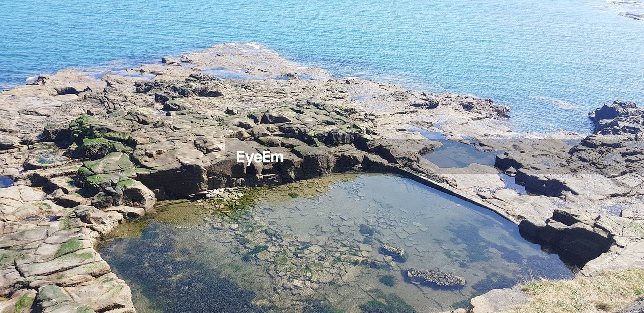 HIGH ANGLE VIEW OF BEACH