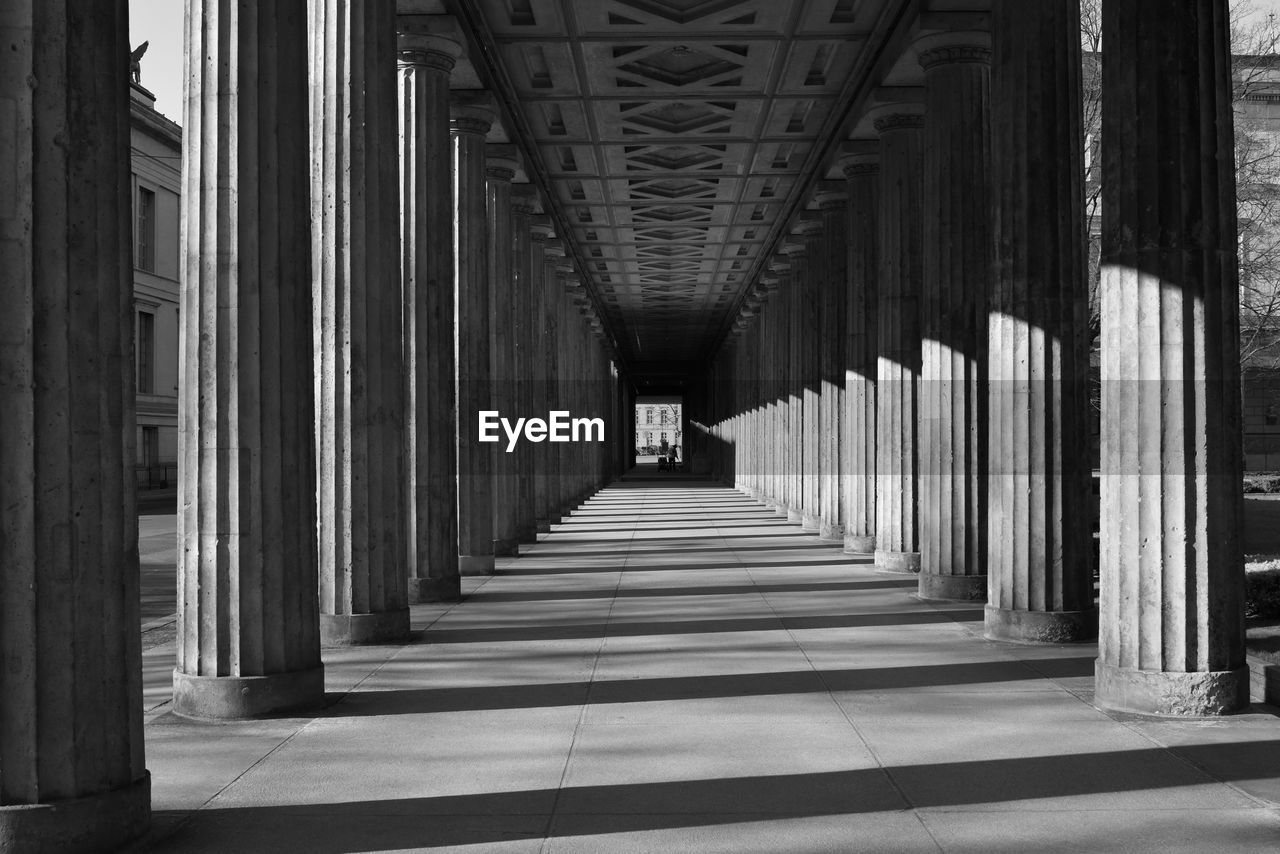 CORRIDOR OF BUILDING WITH COLONNADE