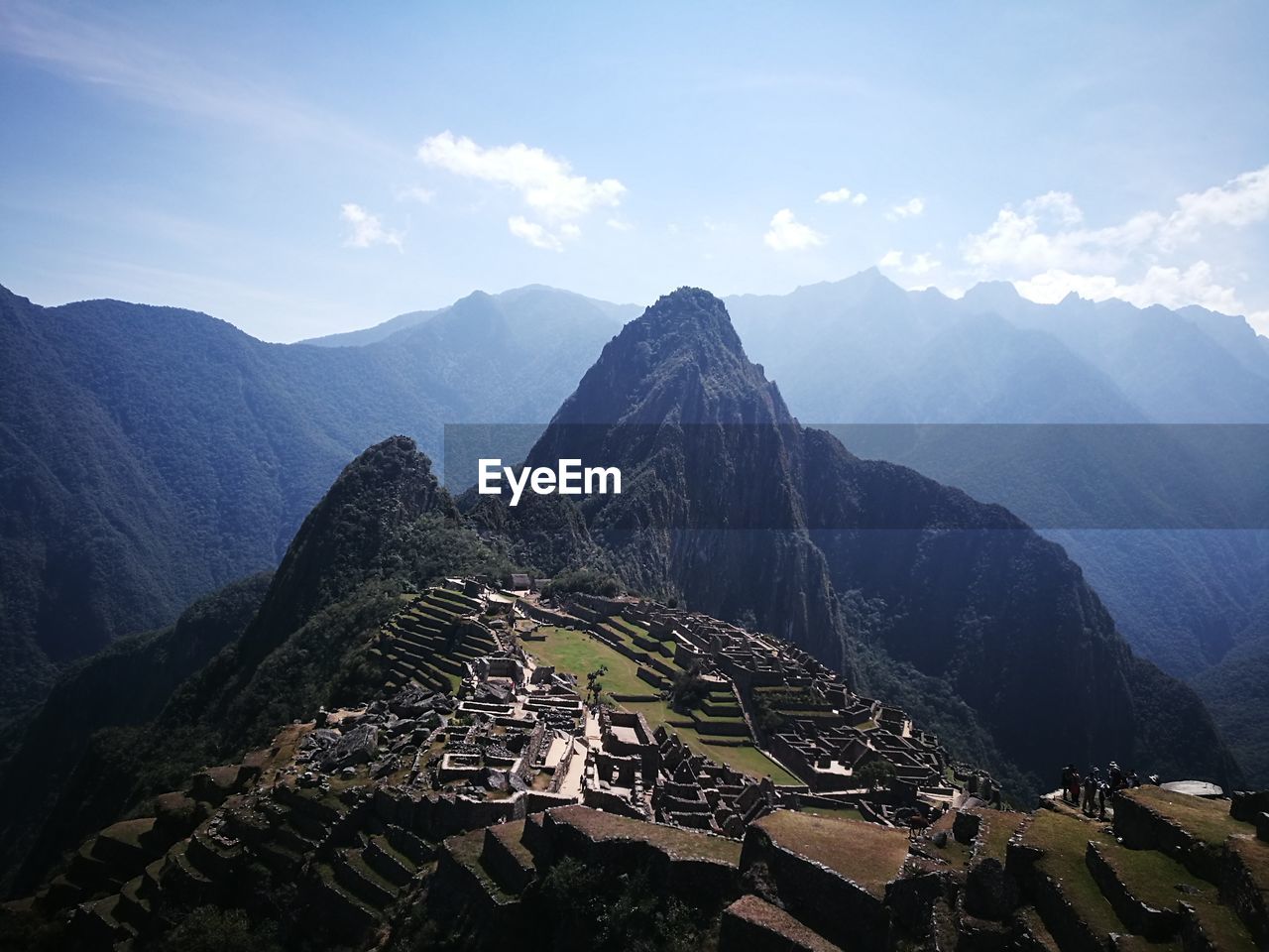 High angle view of mountain range