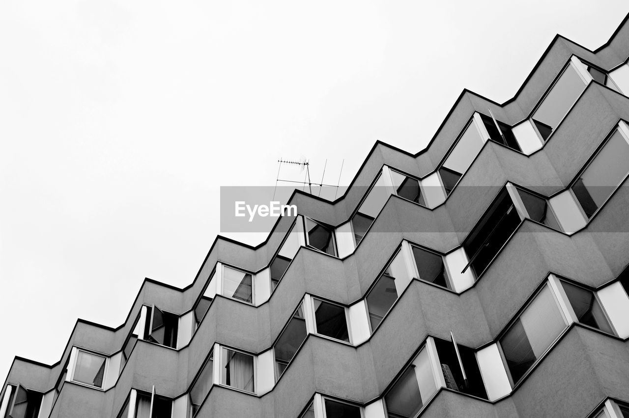 Low angle view of modern building against sky