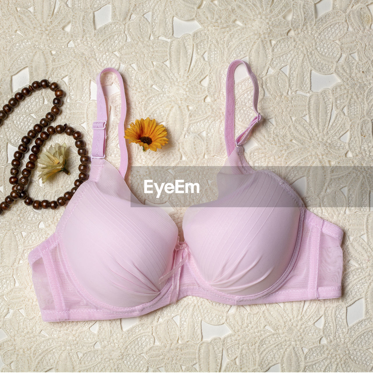 Stylish comfortable light pink bra