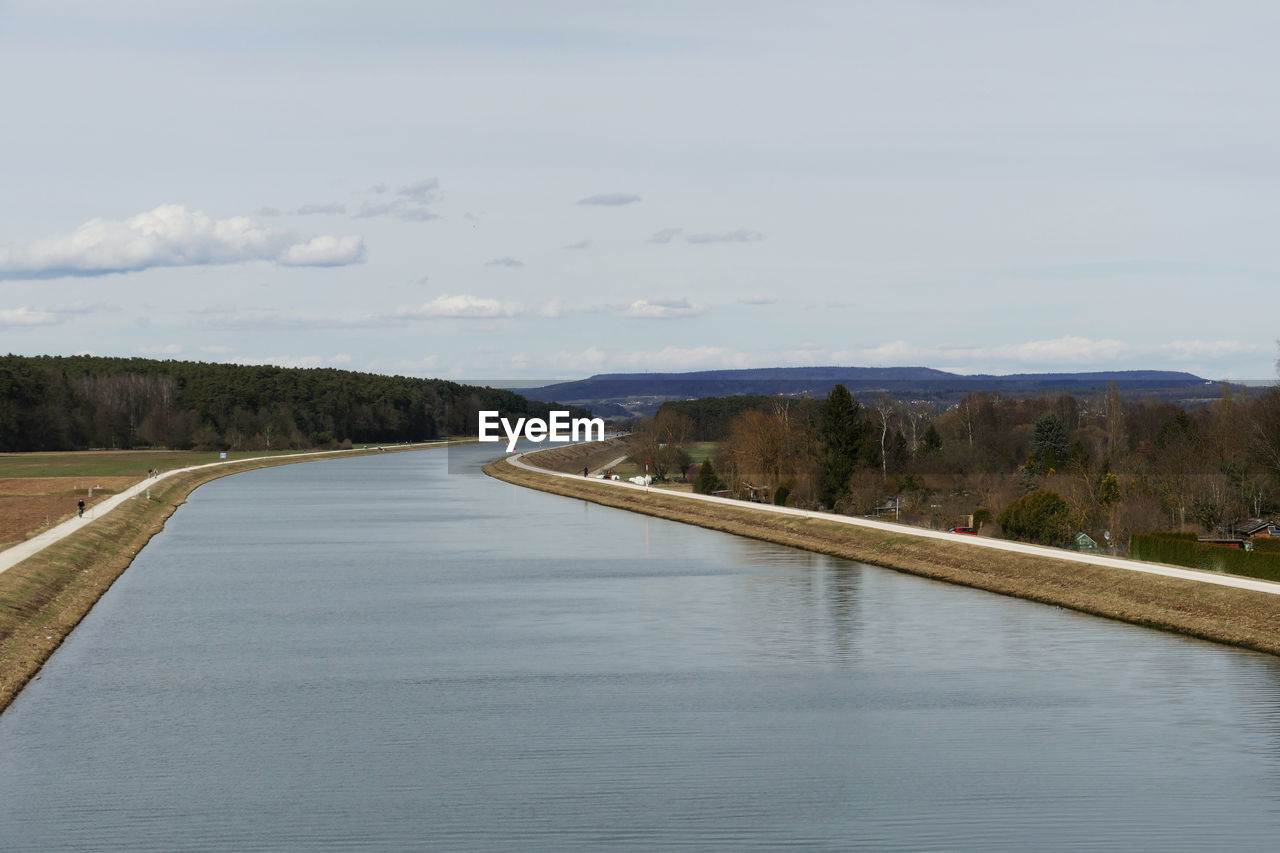 SCENIC VIEW OF RIVER BY MOUNTAIN AGAINST SKY