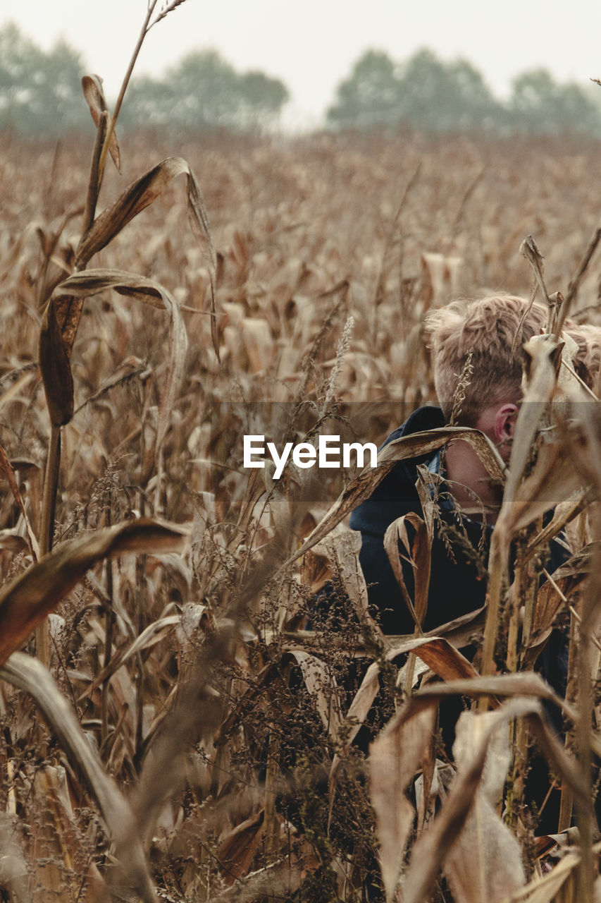 Young man in farm