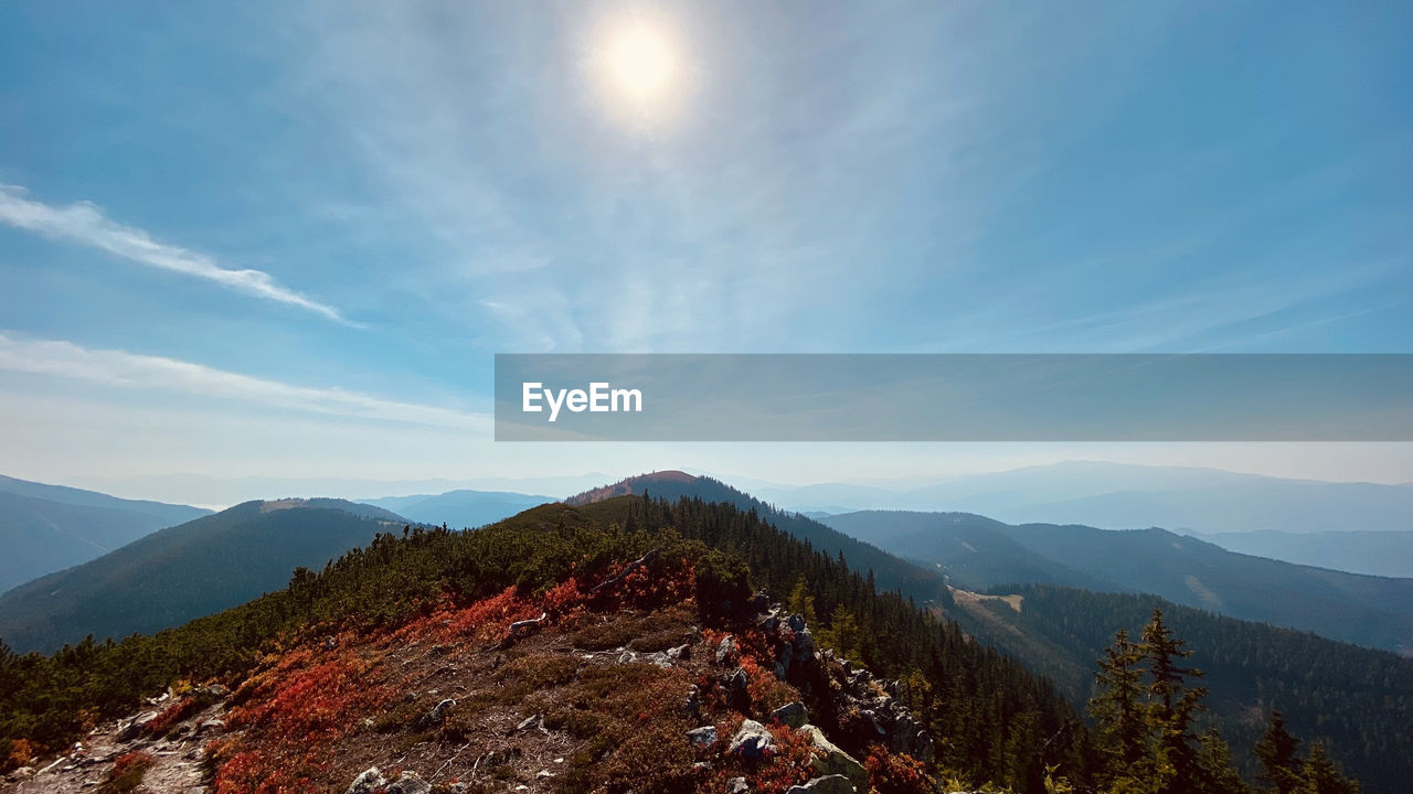 PANORAMIC VIEW OF MOUNTAINS AGAINST SKY