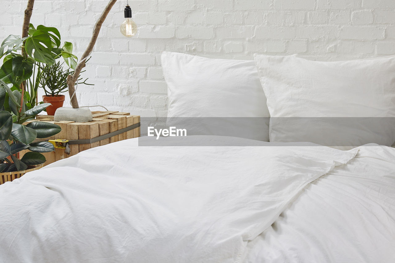 White bed at home