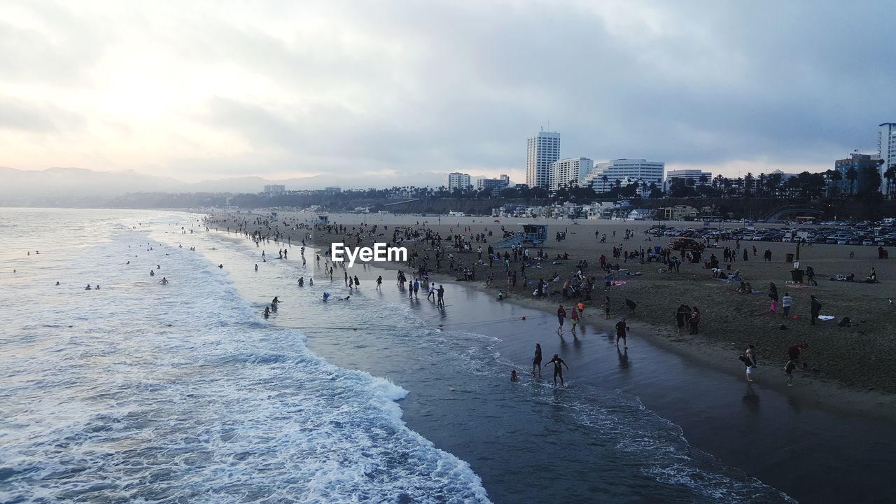 View of people on beach