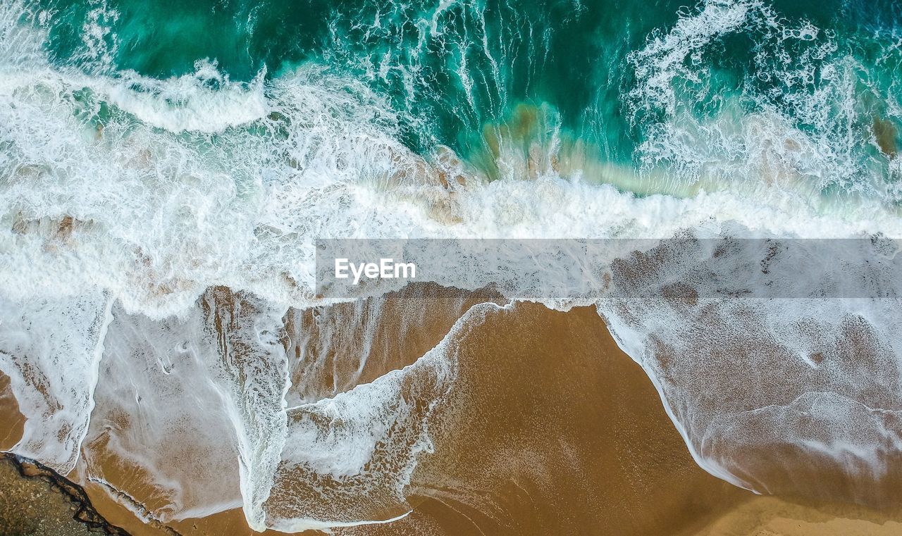 High angle view of beach and sea
