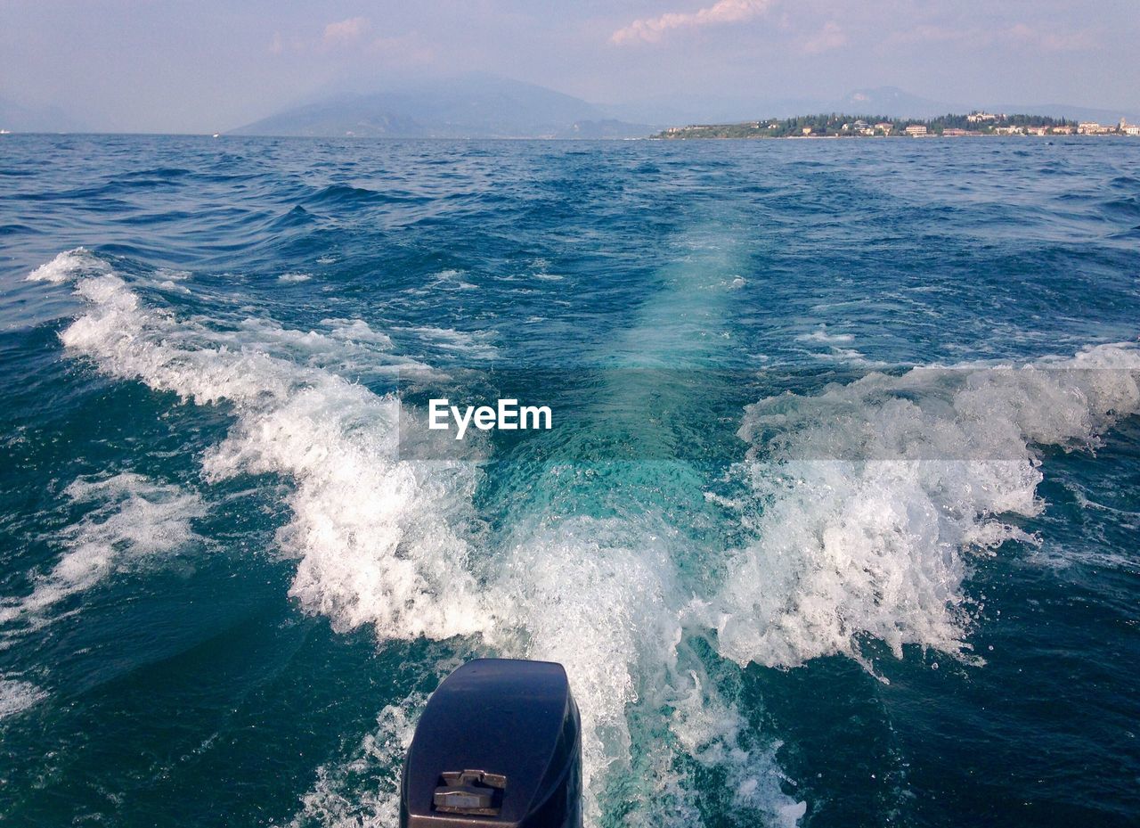 High angle view of sea against sky