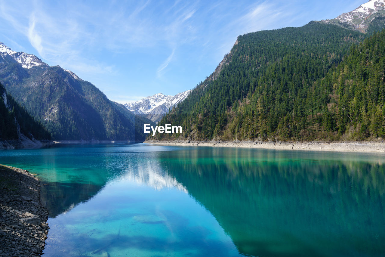 SCENIC VIEW OF LAKE AGAINST MOUNTAINS